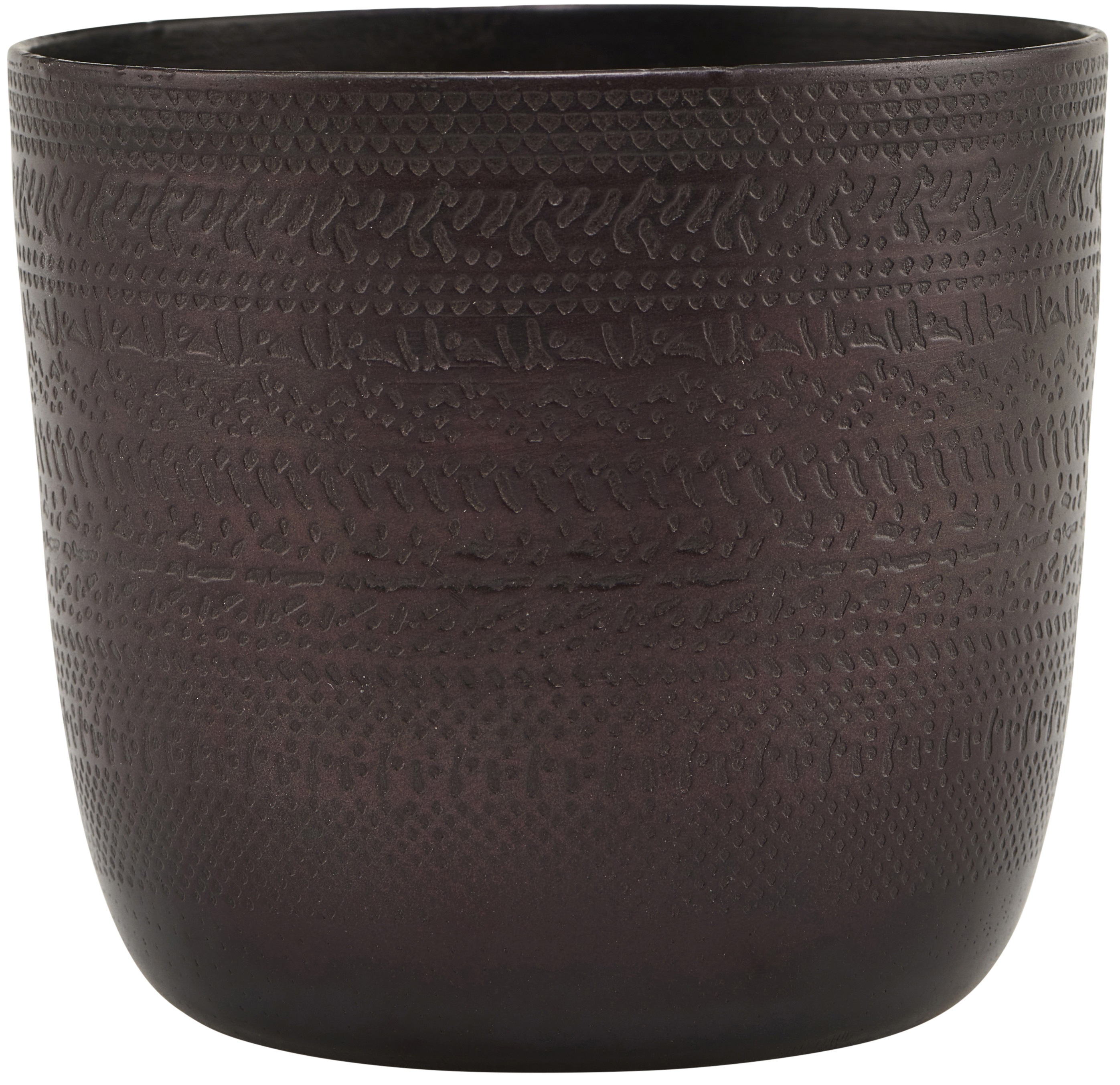 Doniczka aluminiowa brązowa Ø10x9 cm  – obraz-1