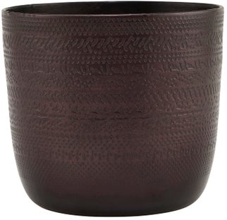 Doniczka aluminiowa brązowa Ø10x9 cm – obraz-1