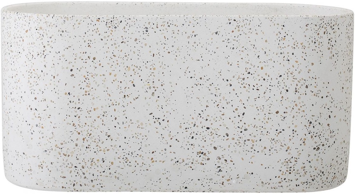 Doniczka Crete 30x15 cm biała – obraz-1