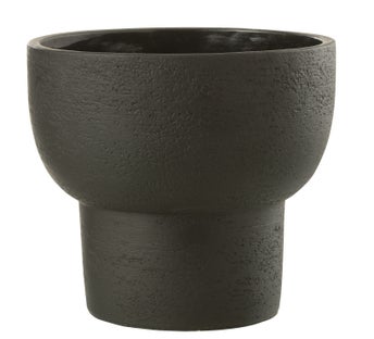 Doniczka czarna cementowa profilowana Ø19 cm – obraz-1