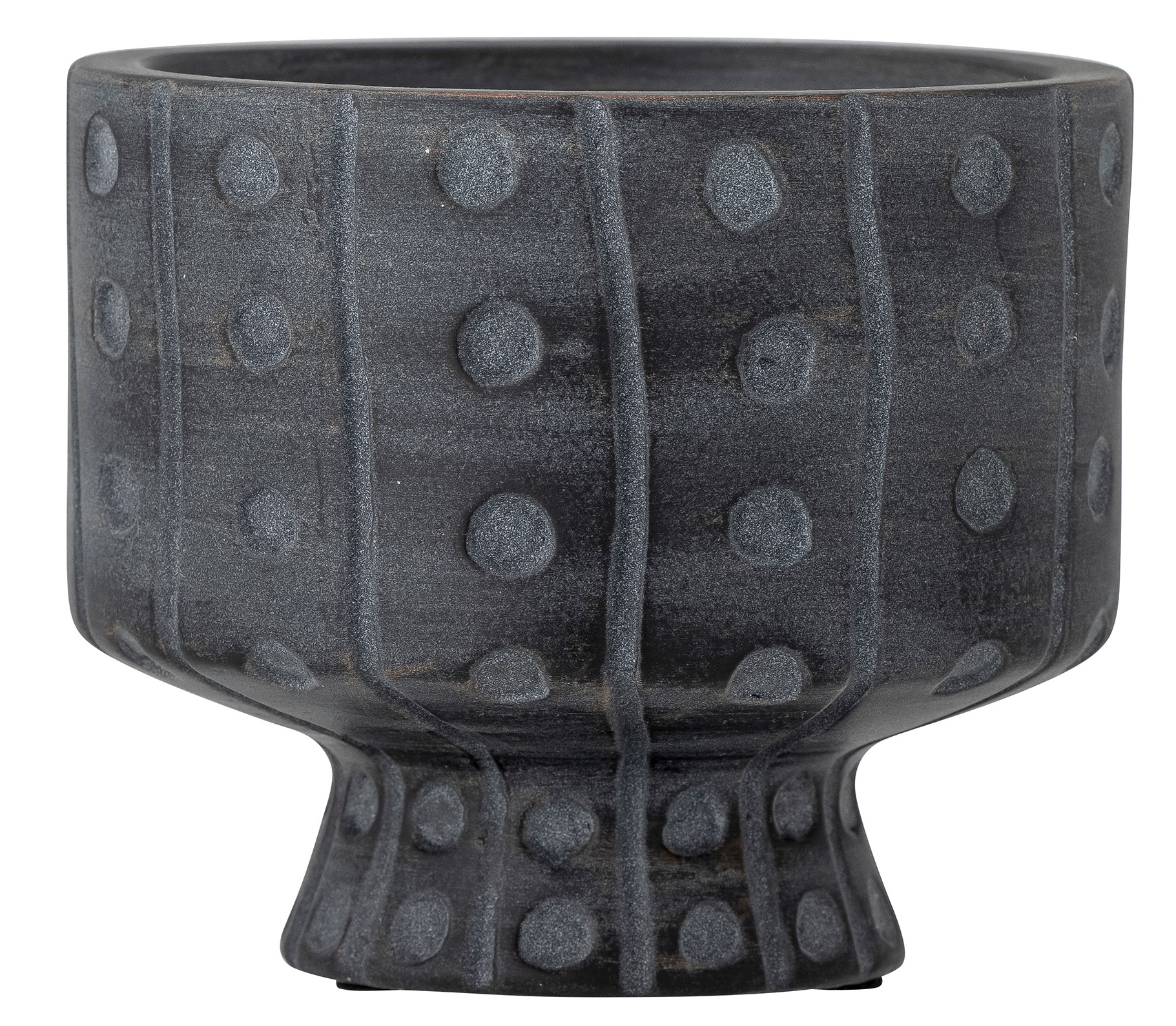 Doniczka czarno - szara matowa z ceramiki Ø17 cm – obraz-1