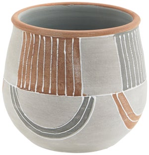 Doniczka z terakoty kolorowa 17cm – obraz-1