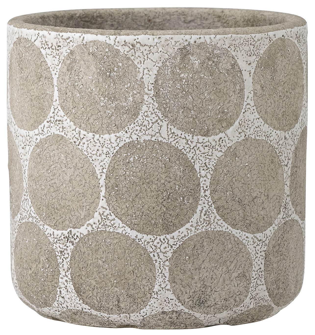 Doniczka dekoracyjna z terakoty wzór koła Ø12x12 cm – obraz-1