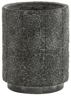 Doniczka Embossed Flowers Ø23x29 cm szara – obraz-1