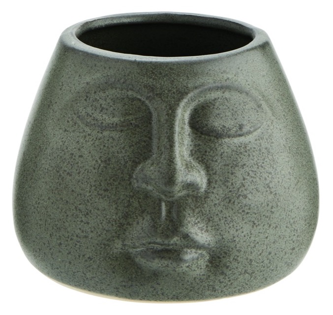 Doniczka z kamionki zielona 8cm – obraz-1