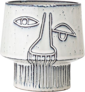 Doniczka z kamionki szara 15cm – obraz-1