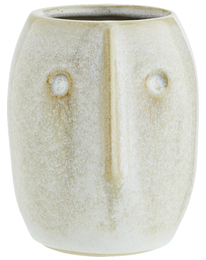 Doniczka Face Ø8x10 cm biała – obraz-1