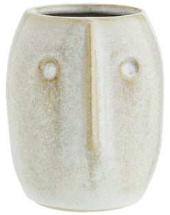 Doniczka Face Ø8x10 cm biała – obraz-1