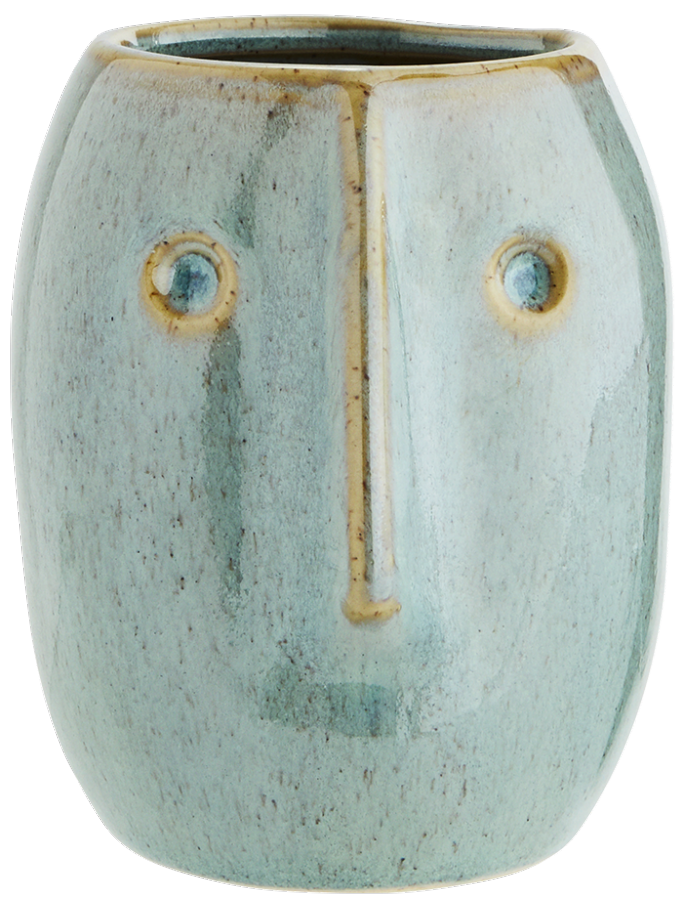 Doniczka Face Ø8x10 cm zielona – obraz-1