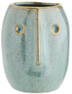 Doniczka Face Ø8x10 cm zielona – obraz-1