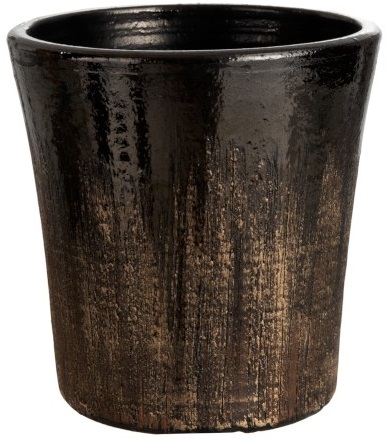 Doniczka Ganmen Ø26x24 czarno-złota – obraz-1