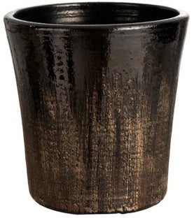 Doniczka Ganmen Ø26x24 czarno-złota – obraz-1