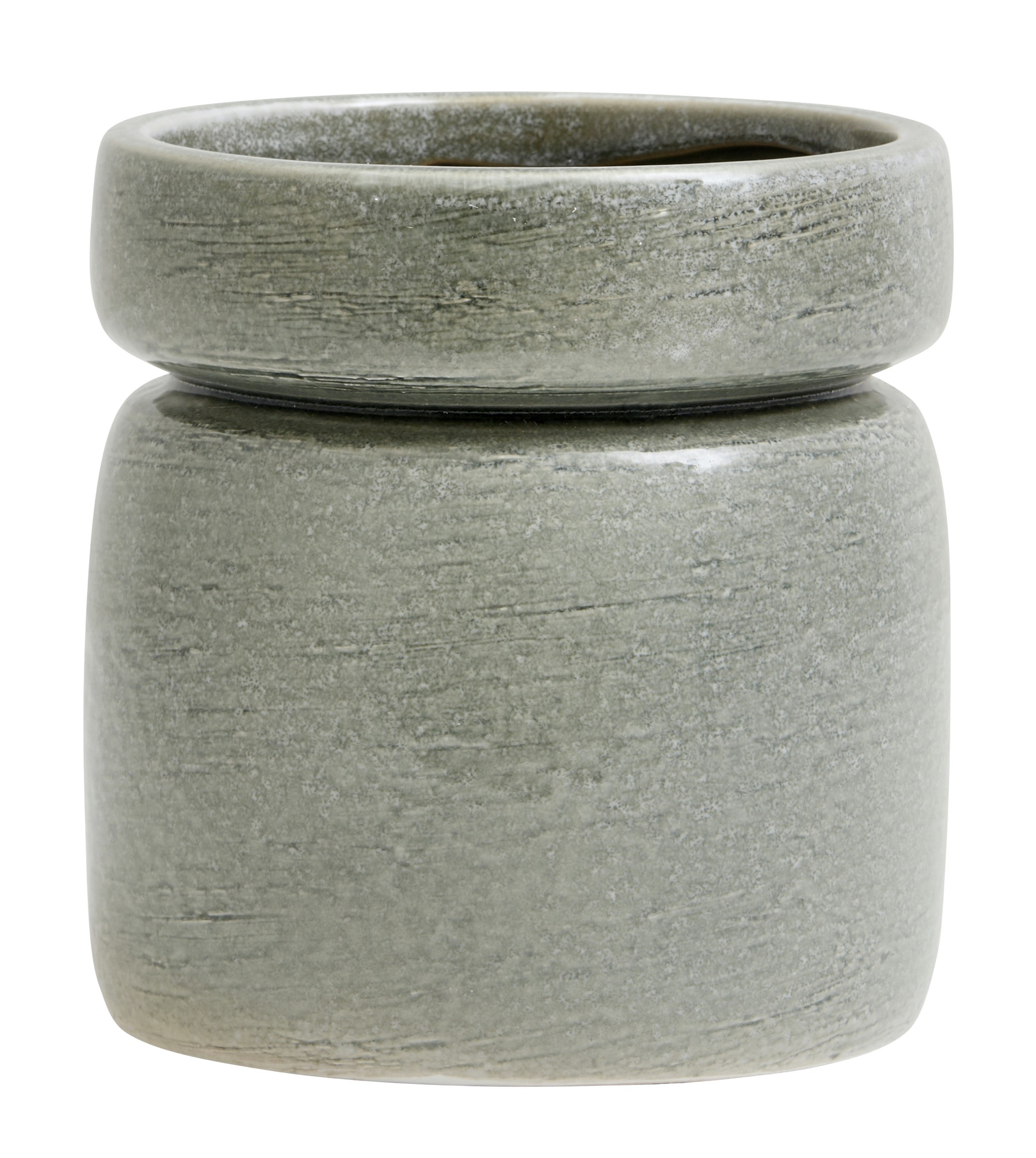 Doniczka ceramiczna zielona 15x16 cm – obraz-1