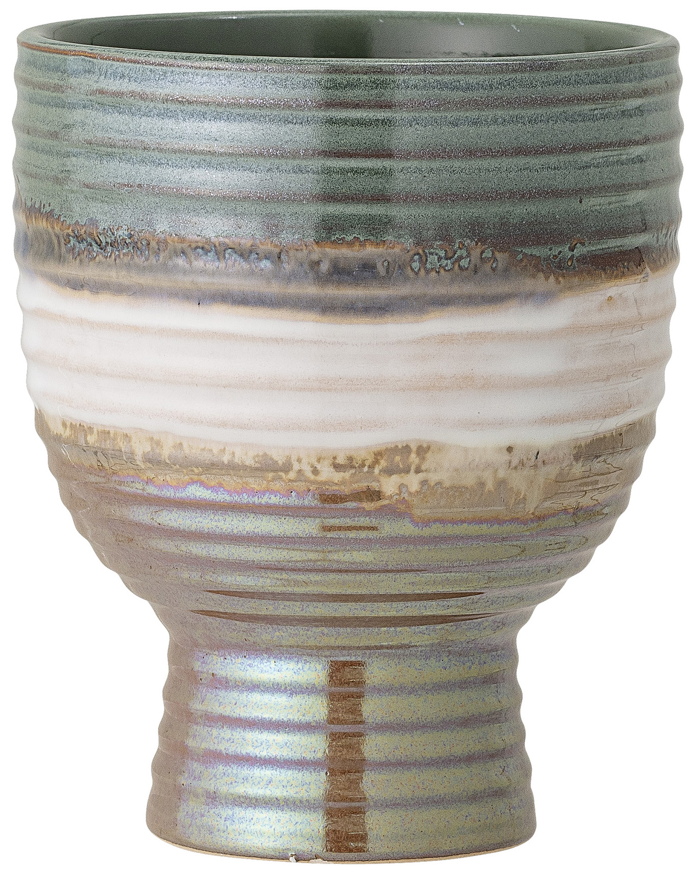 Doniczka z kamionki kolorowa 14x17 cm – obraz-1