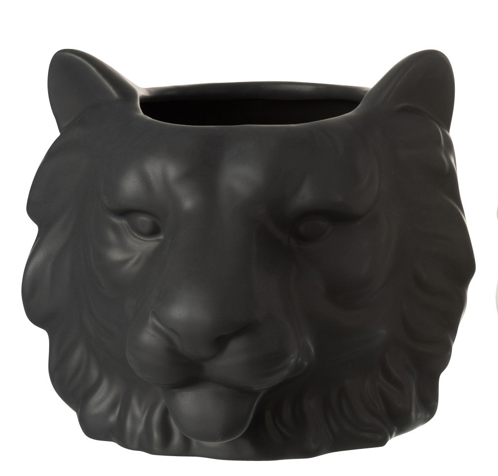 Doniczka Lion 19x16 cm czarna – obraz-1