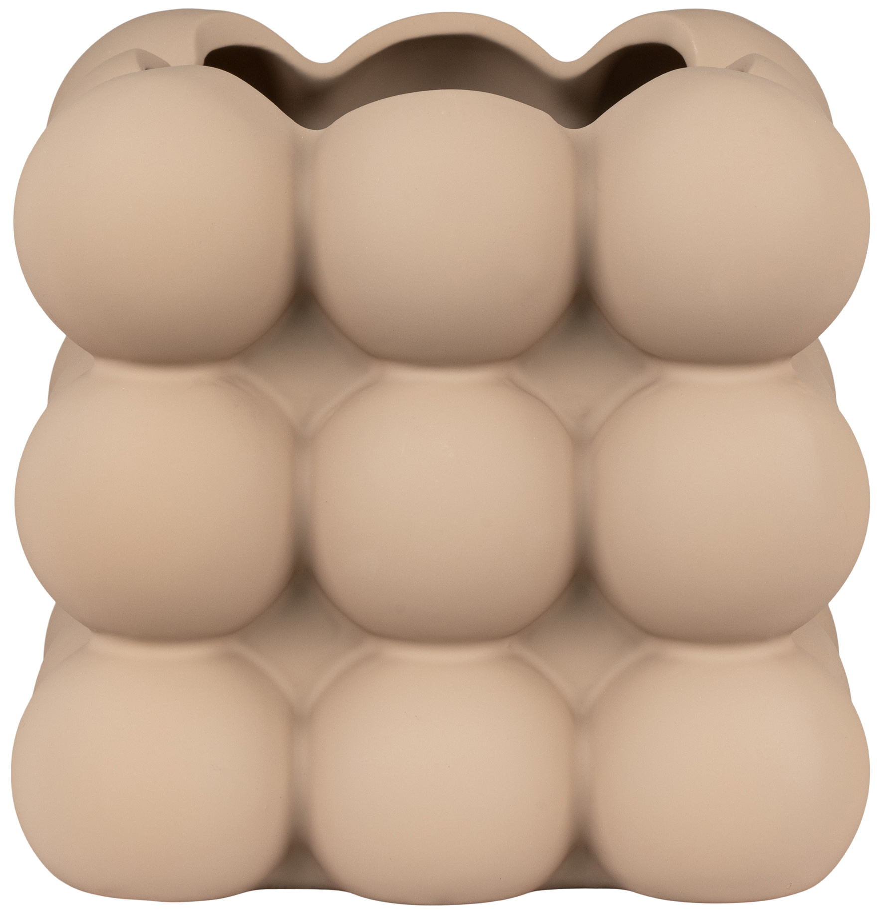 Doniczka mała kamionkowa w kolorze jasnobrązowym 14x13 cm – grafika-1.