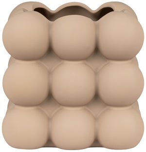 Doniczka mała kamionkowa w kolorze jasnobrązowym 14x13 cm – grafika-1.