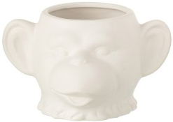 Doniczka Monkey 19x12 cm biała – obraz-1