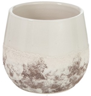 Doniczka Oceane Ø17x16 cm beżowa – obraz-1