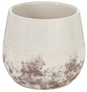 Doniczka Oceane Ø17x16 cm beżowa – obraz-1