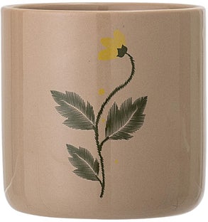 Doniczka ceramiczna brązowa 10x10 cm – obraz-1