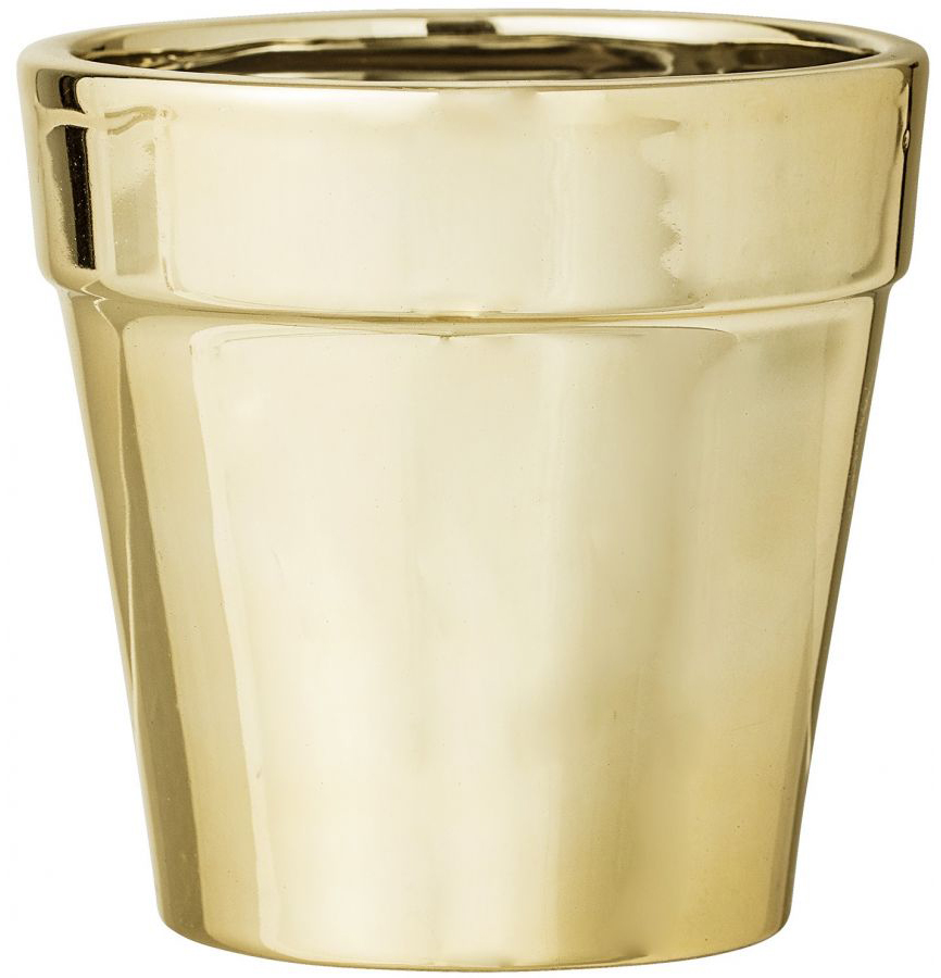 Doniczka ceramiczna złota 10x10 cm – obraz-1