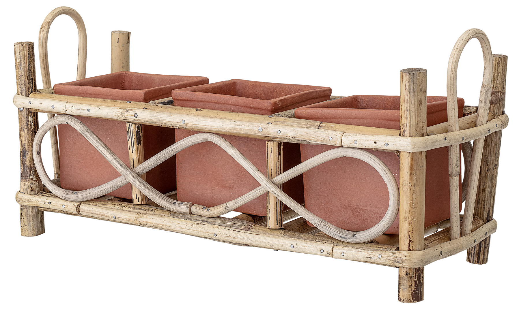 Doniczka terakota szara 39x15 cm – obraz-1