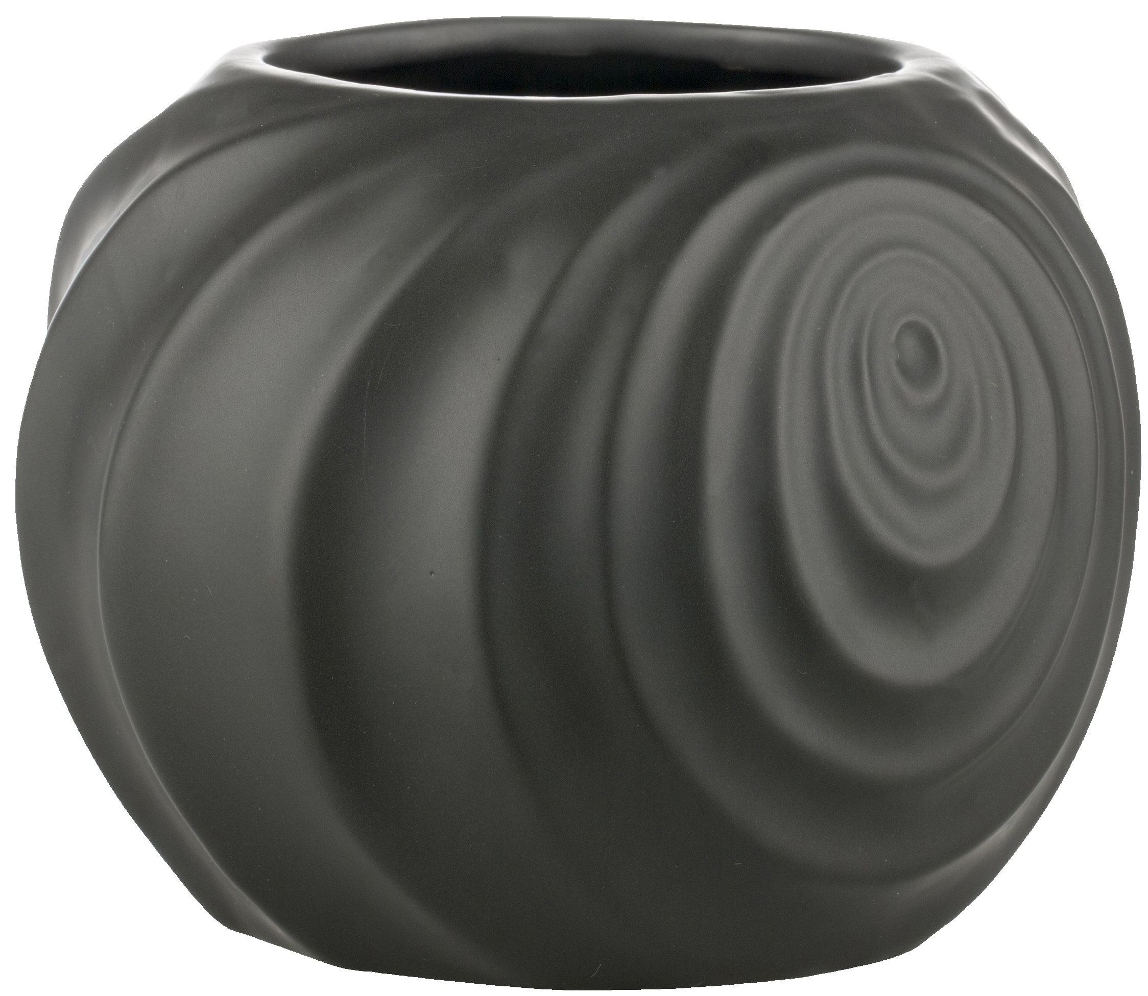 Doniczka Swirl Ø15x13 cm czarna Outlet – obraz-1