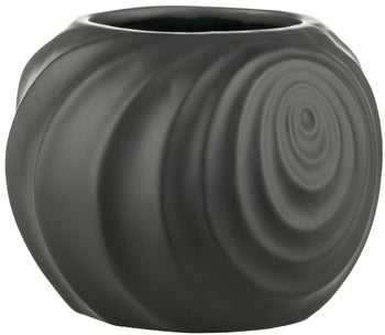 Doniczka Swirl Ø15x13 cm czarna Outlet – obraz-1