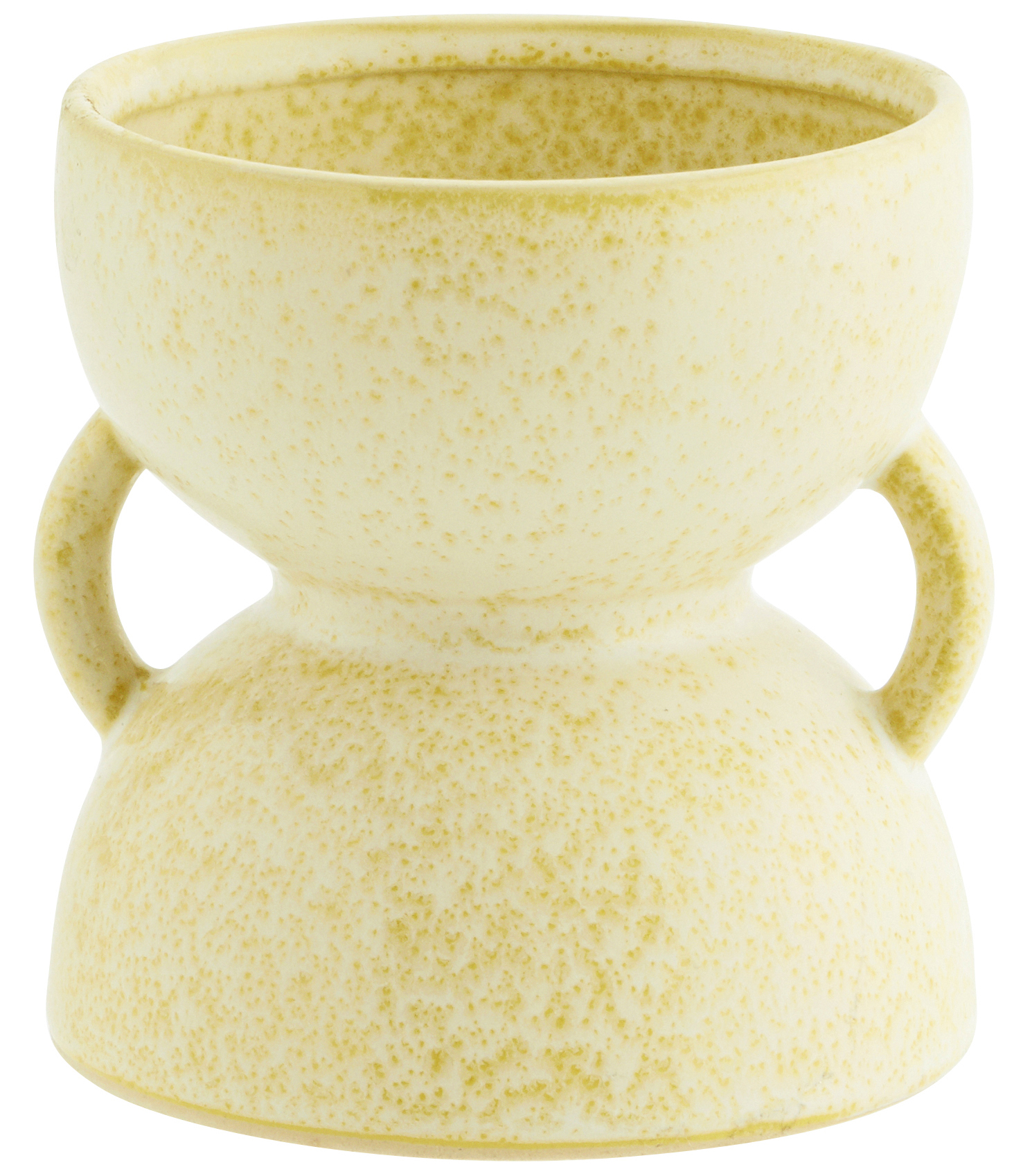 Doniczka z kamionki kremowa 12x12 cm – obraz-1