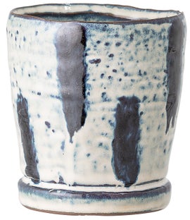 Doniczka ceramiczna niebieska 10x11 cm – obraz-1