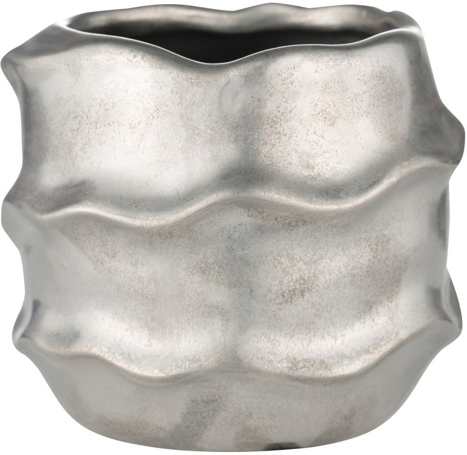 Doniczka Vinera Ø12x10 cm srebrna – obraz-1