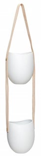 Doniczka wisząca ceramiczna biała 12x60 cm – obraz-1