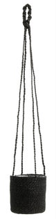 Doniczka wisząca Jute ∅16x16 cm czarna – obraz-1