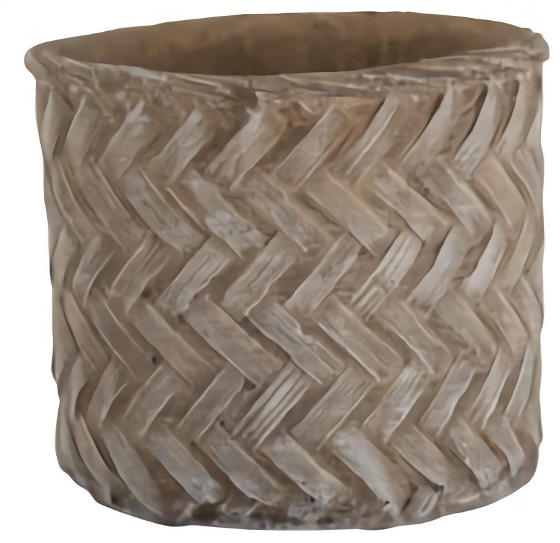 Doniczka Woven Imitation 17x15 cm brązowa – obraz-1