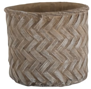 Doniczka Woven Imitation 17x15 cm brązowa – obraz-1