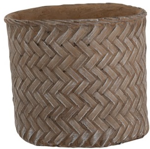 Doniczka betonowa brązowa 24x24 cm – obraz-1