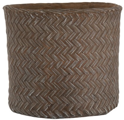 Doniczka Woven Imitation 35x33 cm brązowa – obraz-1