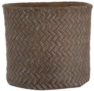 Doniczka Woven Imitation 35x33 cm brązowa – obraz-1