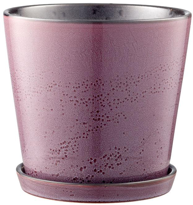 Doniczka z podstawką Bitz Ø14x13 cm liliowa - środek czarny – obraz-1