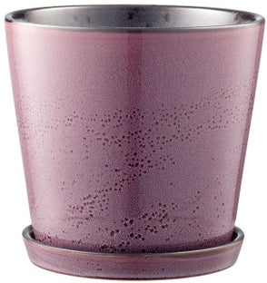 Doniczka z podstawką Bitz Ø14x13 cm liliowa - środek czarny – obraz-1