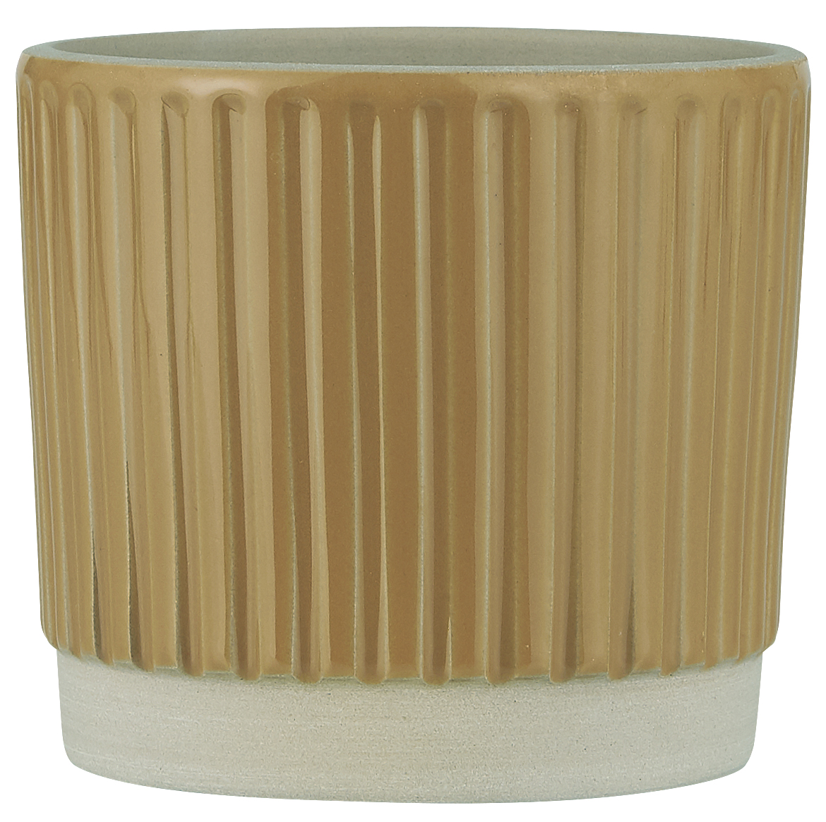 Doniczka Zilia Ø11x11 cm musztardowa – obraz-1