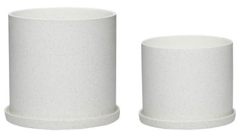 Doniczki ceramiczne 2-set białe – obraz-1