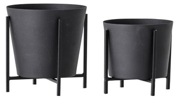 Doniczki Optinic (2-set) czarne – obraz-1