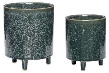 Doniczki ceramiczne 2-set zielone – obraz-1