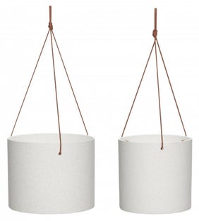 Doniczki wiszące ceramiczne 2-set białe – obraz-1