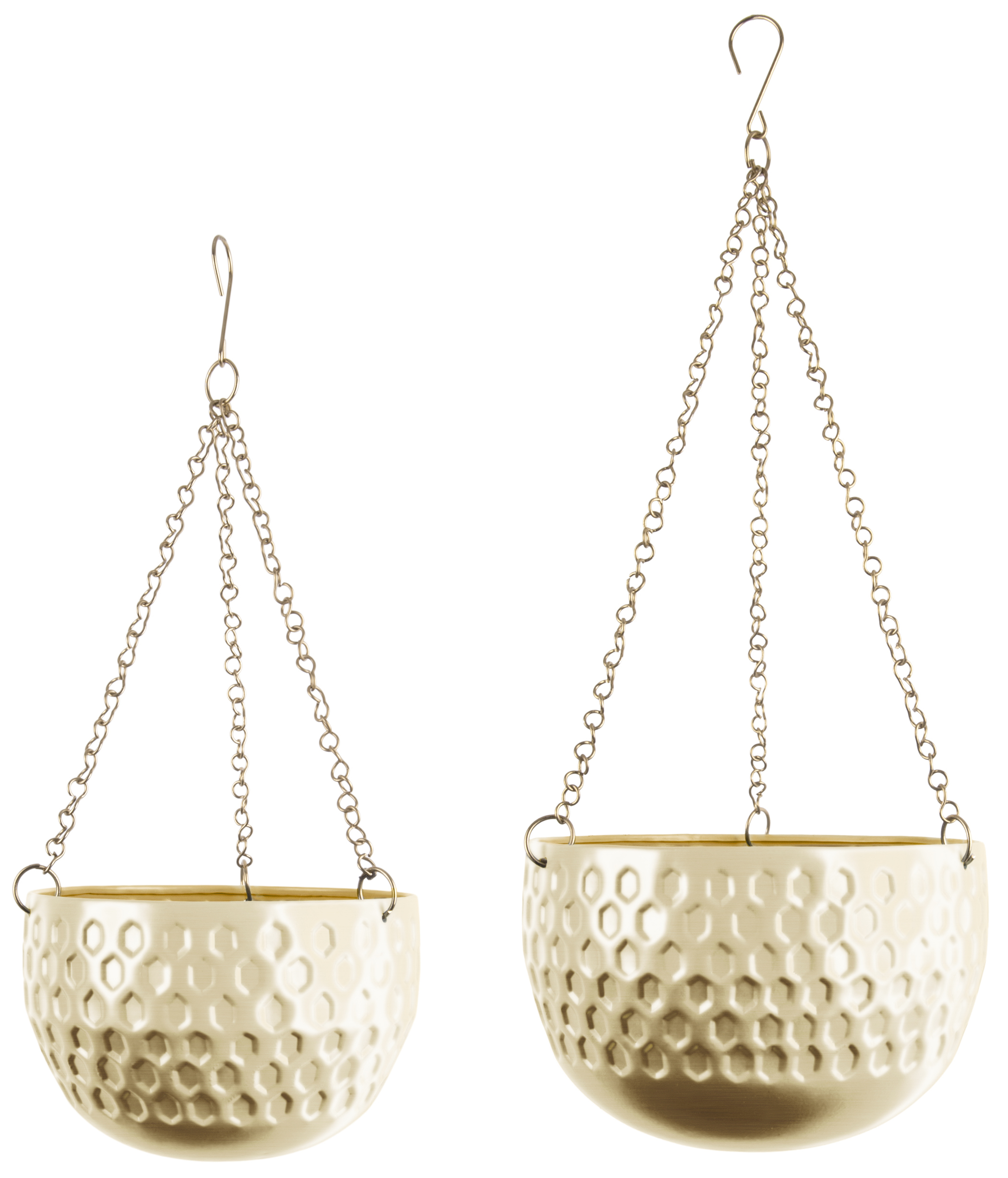 Doniczki wiszące Staunch (2-set) złote – obraz-1