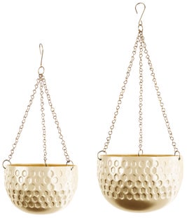 Doniczki wiszące Staunch (2-set) złote – obraz-1