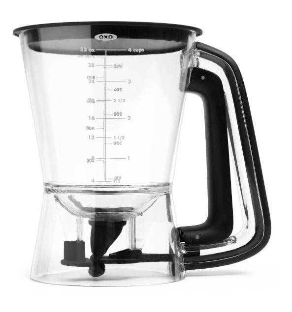 Dozownik do ciast przezroczysty z czarna przykrywką 1 L – grafika-1.