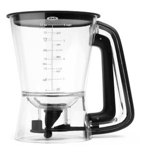 Dozownik do ciast przezroczysty z czarna przykrywką 1 L – grafika-1.